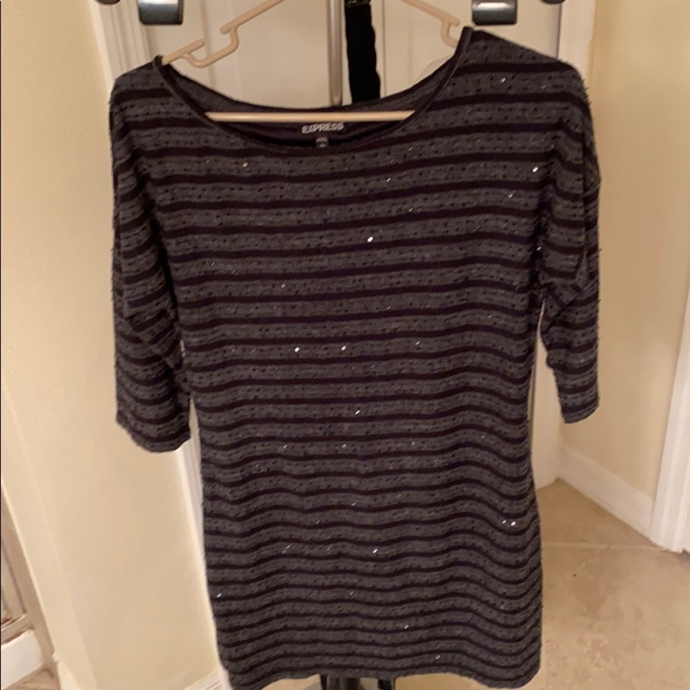 Black & Gray sequin knit dress - ADORABLE